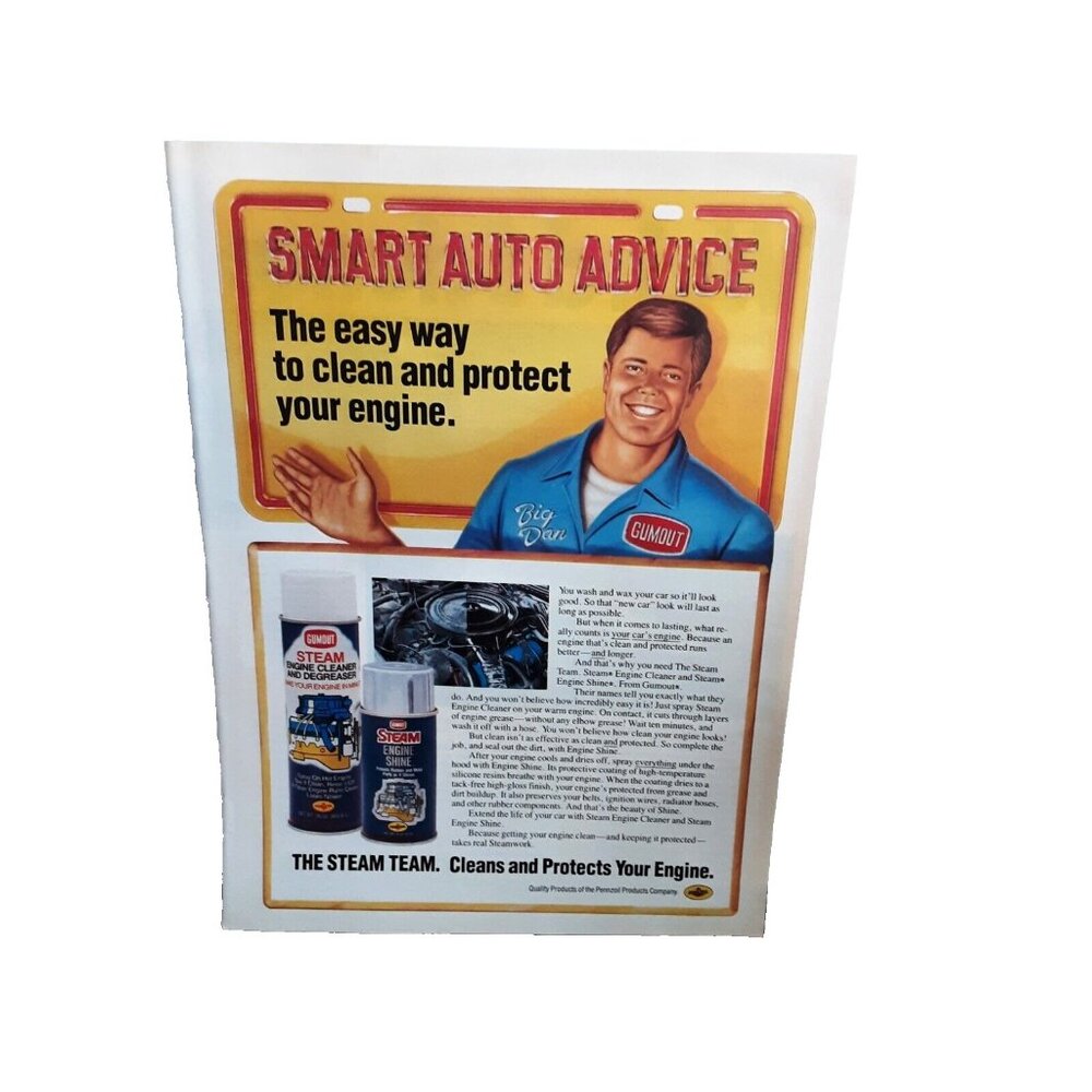 1987 Gumout Steam Engine Cleaner Original Vintage Print Ad